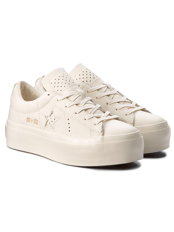 Converse one star store platform blanche