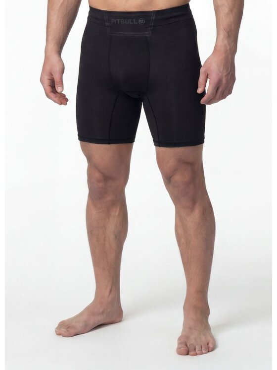 PITBULL PITBULL Szorty sportowe SMALL LOGO Czarny Regular Fit