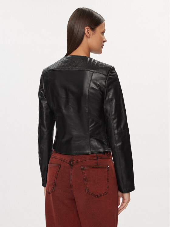 Patrizia Pepe Patrizia Pepe Geacă de piele CO0361/L1HZ-K103 Negru Regular Fit