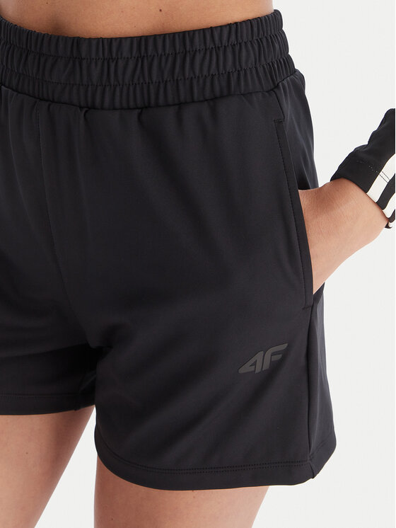 4F 4F Szorty sportowe RSS25-TFSHF0874 Czarny Regular Fit