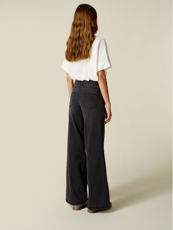 Oltre Oltre Jeansy P40JR009546N033 Czarny Baggy Fit