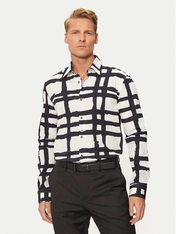 HUGO Hugo Srajca Ermo 50520097 Écru Slim Fit