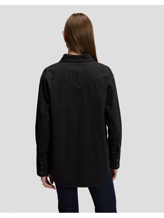 Lee Lee Koszula ESSENTIAL WESTERN SHIRT Czarny Relaxed Fit
