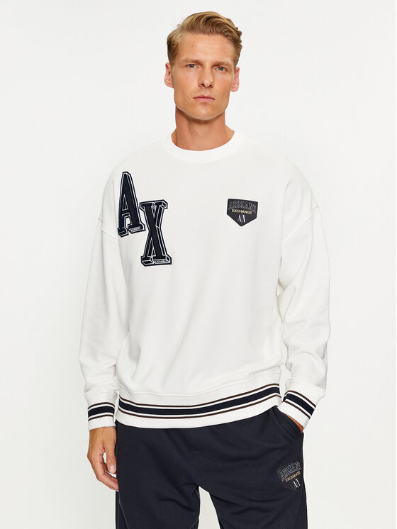 Armani Exchange Džemperis ar kapuci 6RZMJE ZJDPZ 1116 Balts Regular Fit