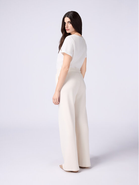 Oltre Oltre Pantaloni di tessuto P821J002335N021 Bianco Baggy Fit