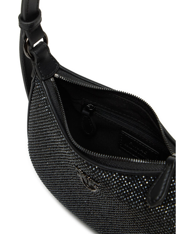 PINKO PINKO Σάκος PINKO BORSA HALF MOON BABY FULL STRASS BLOCK COLOR + PELLE - 103538-A21O Μαύρο