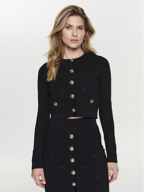 Pinko Kardigán 100147 A0HW Čierna Slim Fit