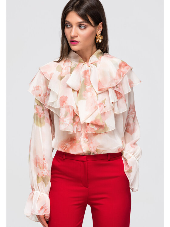Ombre Ombre Košile OW-SH-E0043 Béžová Loose Fit