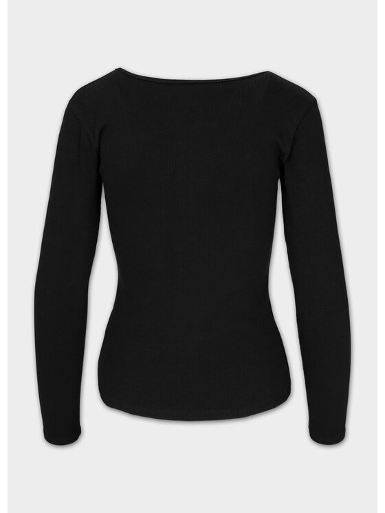 PITBULL PITBULL Longsleeve Longsleeve damski Rib L Czarny Regular Fit
