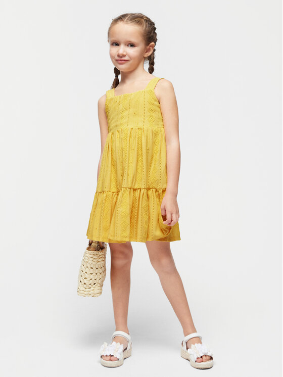 Mayoral Mayoral Лятна рокля 3950 Жълт Regular Fit