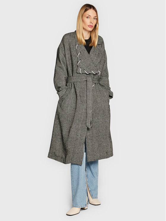 TWINSET TWINSET Kabát pro přechodné období 222AP237A Šedá Regular Fit
