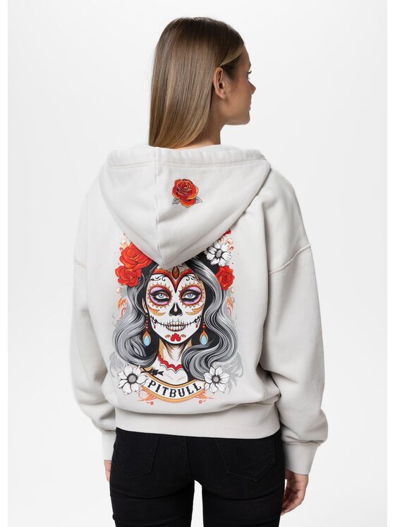 PITBULL PITBULL Bluza Washed LOVIA SANTA MUERTE Biały Regular Fit