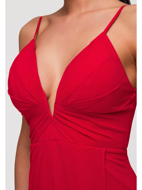 Ombre Ombre Sukienka wieczorowa LA-OM-DLR357 Czerwony A-Line Fit