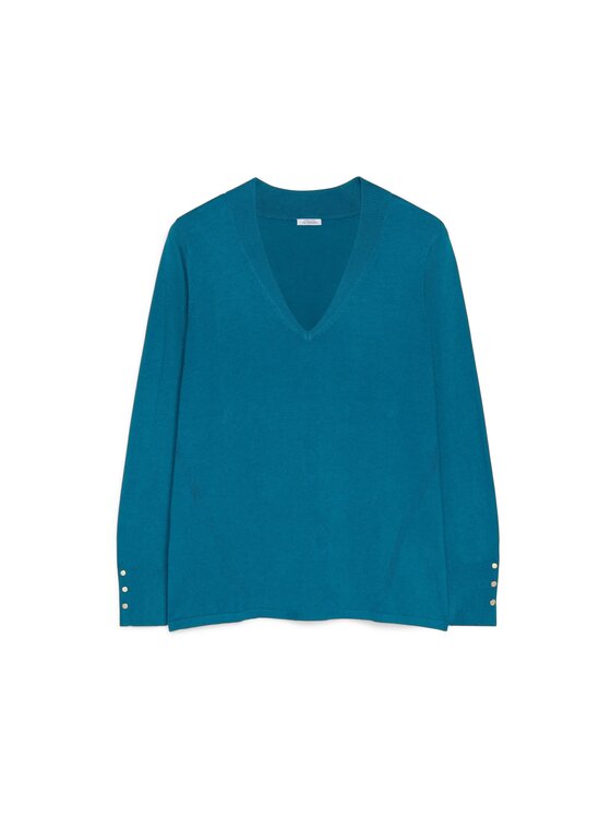 Fiorella Rubino Fiorella Rubino Sweter M629L008003N035 Turkusowy Regular Fit