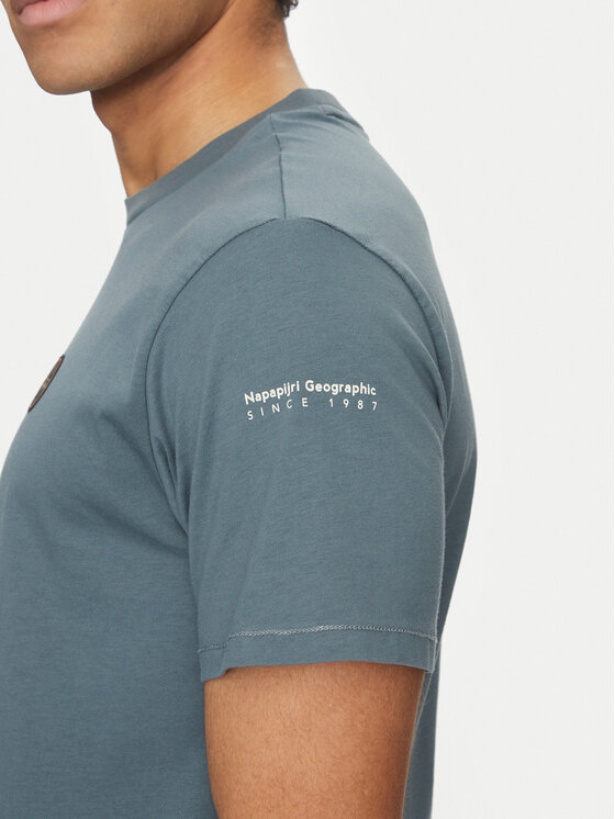 Napapijri Napapijri T-Shirt S-Badge NP0A4I3N Niebieski Regular Fit