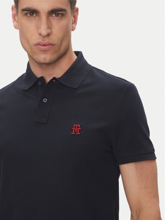 Tommy Hilfiger Tommy Hilfiger Тениска с яка и копчета MW0MW33167 Тъмносин Regular Fit