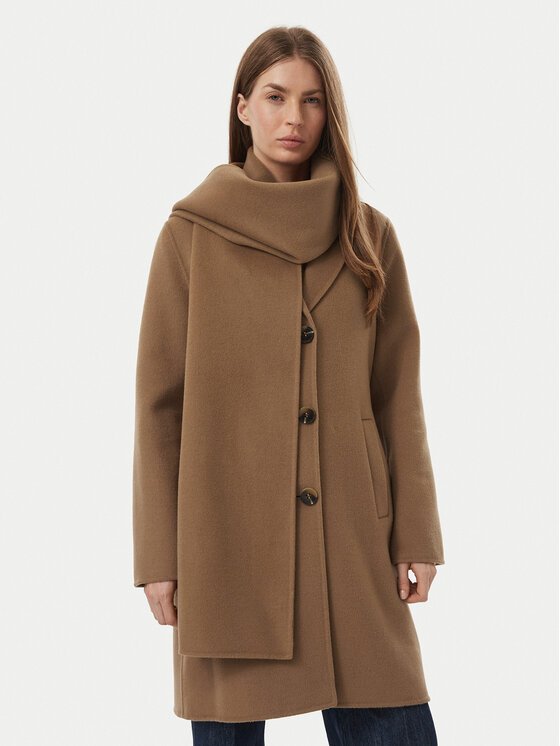 MICHAEL Michael Kors MICHAEL Michael Kors Płaszcz wełniany 77A7146M22 Brązowy jasny Regular Fit