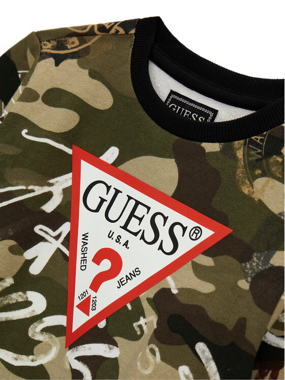 Guess Guess Hanorac N6BQ02 K6111 Verde închis Regular Fit