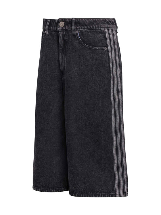 adidas adidas Szorty jeansowe Firebird Jorts KD2916 Czarny Oversize