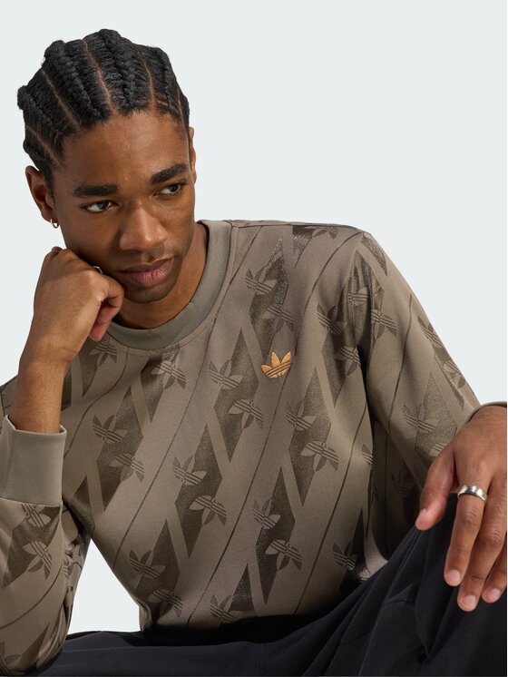 adidas adidas Longsleeve 170089 Brązowy ciemny Regular Fit