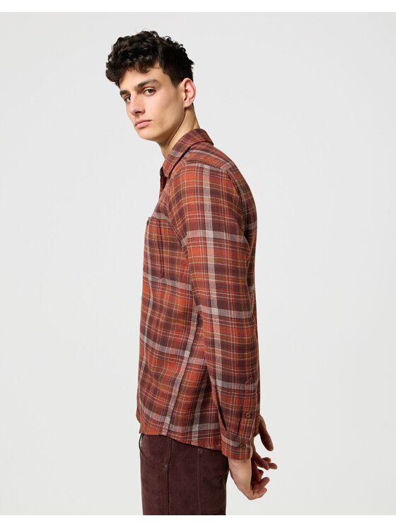 Wrangler Wrangler Koszula 1 PKT FLANNEL SHIRT Kolorowy Regular Fit