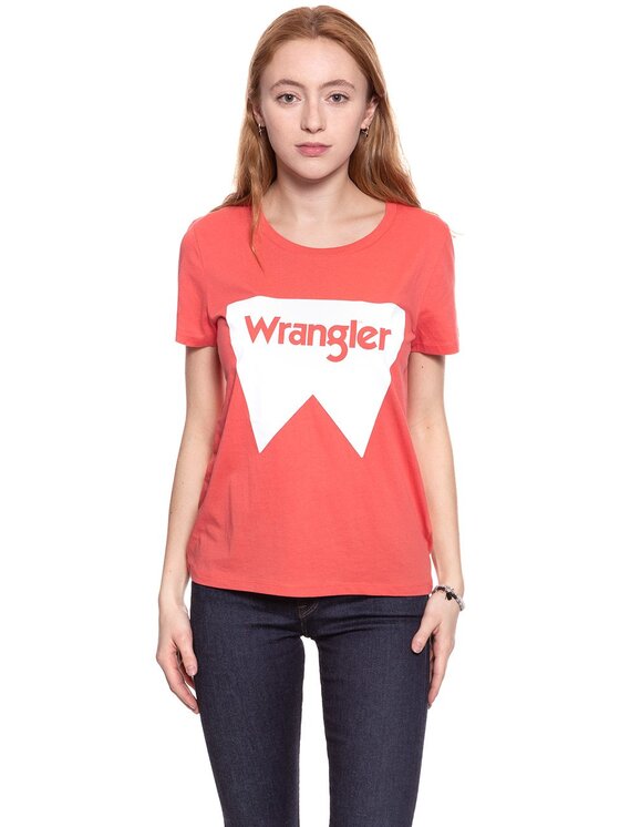 Wrangler Wrangler T-Shirt FESTIVAL TEE Czerwony Regular Fit