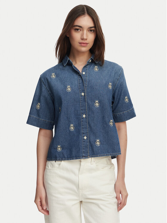 Tommy Hilfiger cămașă de blugi WW0WW50624 Albastru Relaxed Fit