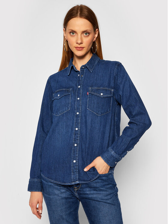 Levi's® Jeans srajca Essential Western 16786-0007 Mornarsko modra Regular Fit