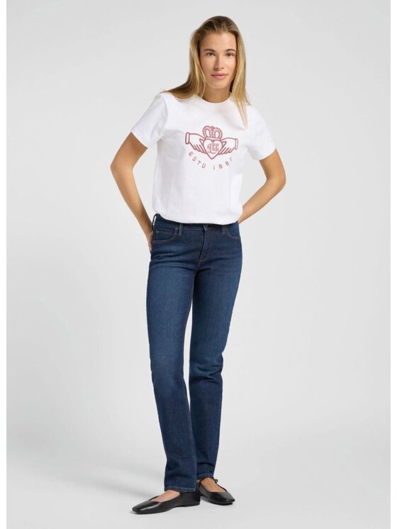 Lee Lee T-Shirt SMALL GRAPHIC TEE 1 Biały Regular Fit