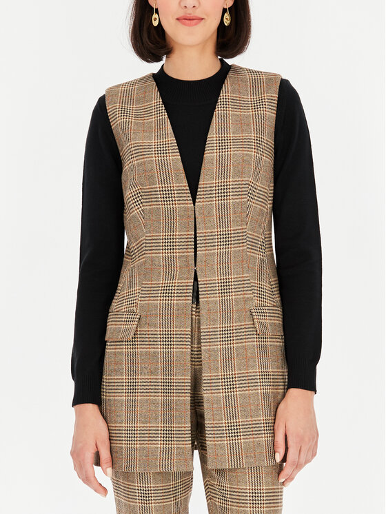 L’AF L’AF Kamizelka Ivi Brązowy Slim Fit