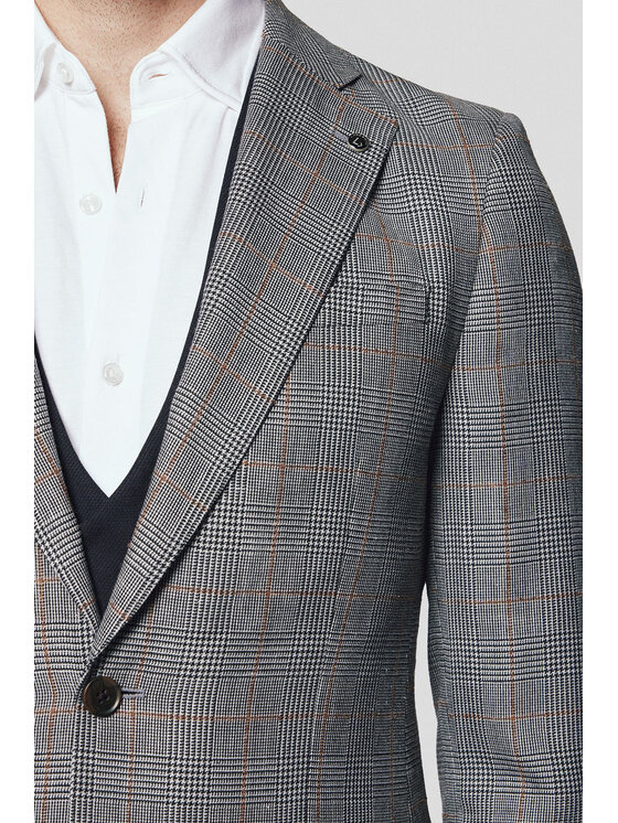 Lancerto Lancerto Marynarka Manteca MA073224000005 Szary Slim Fit