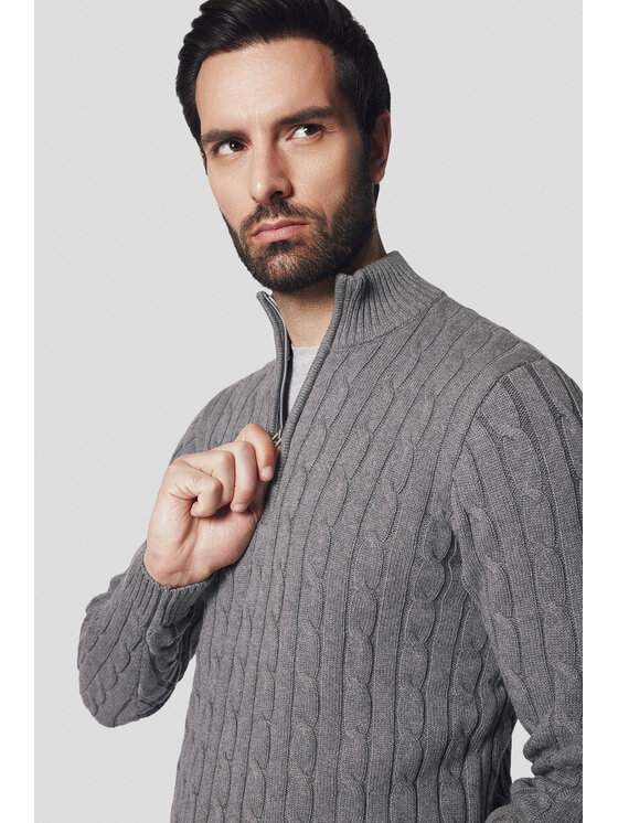 Lancerto Lancerto Sweter Vetle SW073224000090 Szary Regular Fit