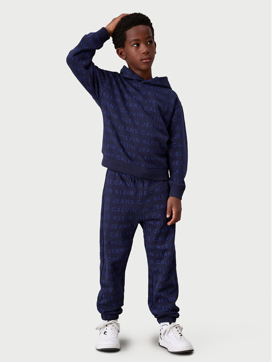 Calvin Klein Jeans Calvin Klein Jeans Melegítő alsó Ckj Aop Jogger IB0IB02323 Sötétkék Regular Fit