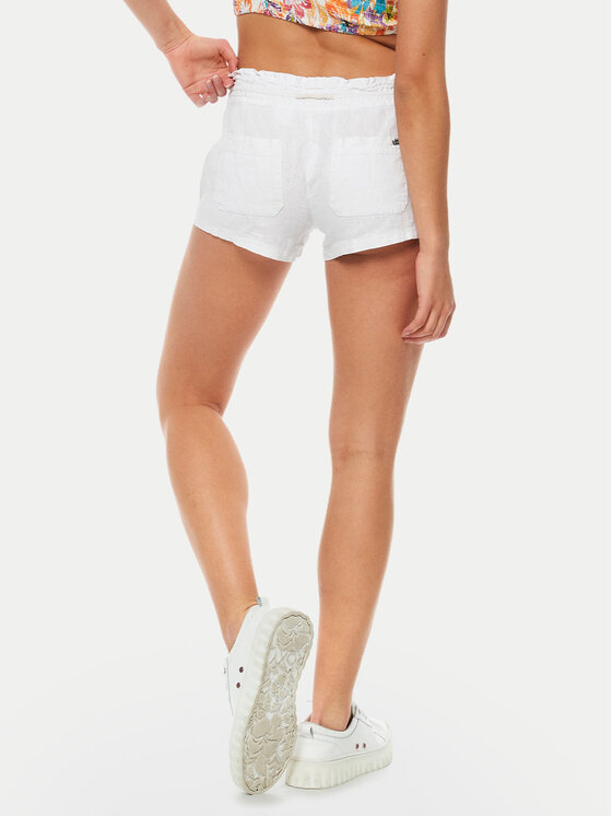 Roxy Roxy Σορτς υφασμάτινο Oceanside ARJNS03007 Λευκό Regular Fit