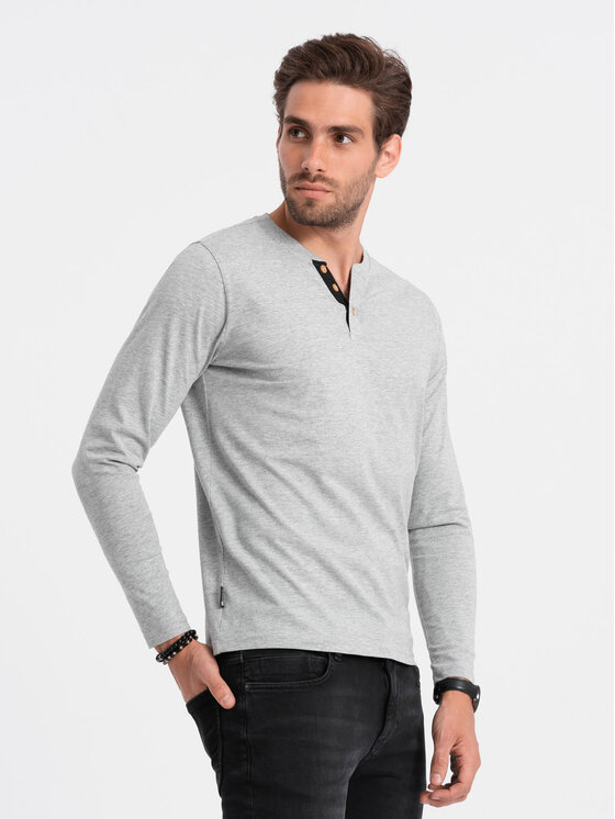 Ombre Ombre S dlouhým rukávem OM-LSCL-0107 Šedá Fitting Fit