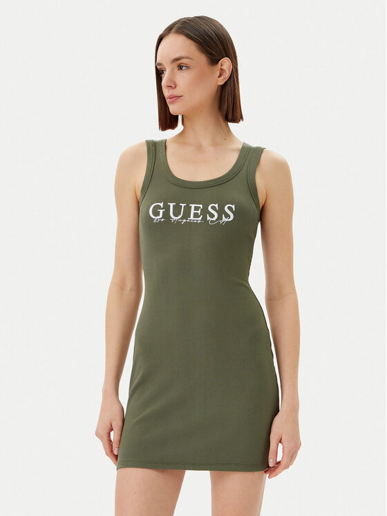 Guess Guess Každodenní šaty V5GK06 K8RT2 Zelená Slim Fit