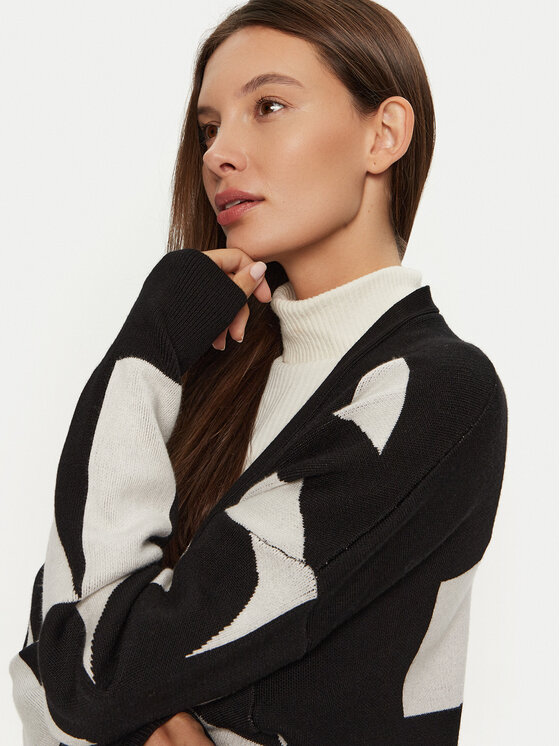 DKNY DKNY Kardiganas P4MXAQ64 Juoda Relaxed Fit