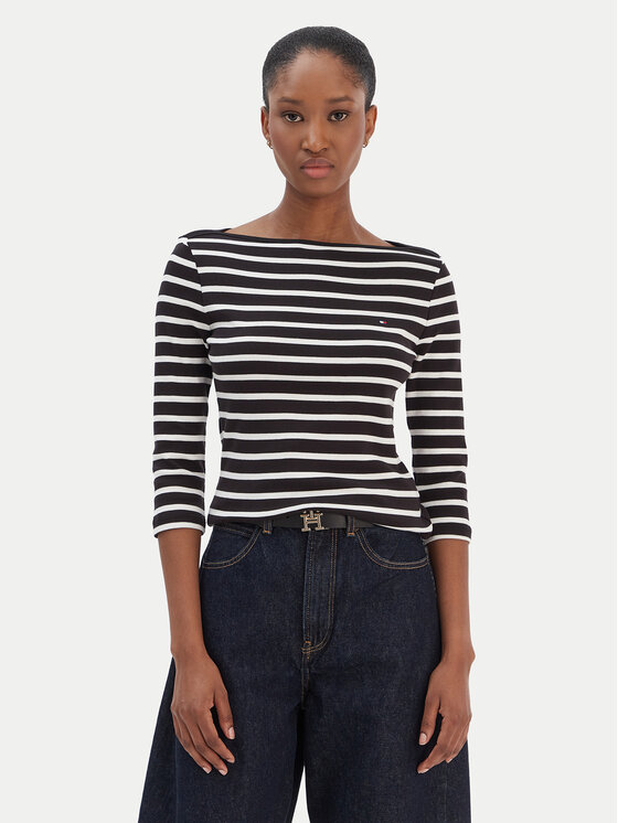 Tommy Hilfiger Tommy Hilfiger Bluză New Cody WW0WW40589 Negru Slim Fit