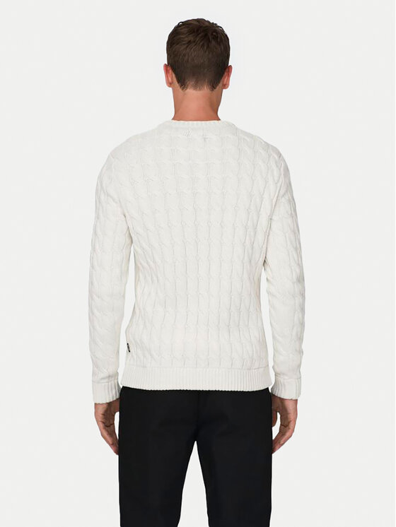 Only & Sons Only & Sons Sweter 22026504 Écru Regular Fit