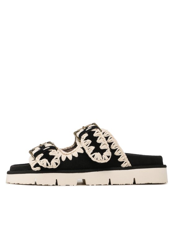 Mou Mou Şlapi New Bio With Buckles SW461005A Negru