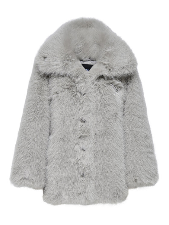ONLY ONLY Кожено палто Ashia 15356621 Сив Regular Fit