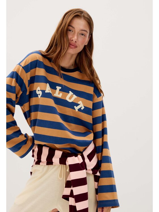 Mirons Mirons Longsleeve Print Kolorowy Regular Fit