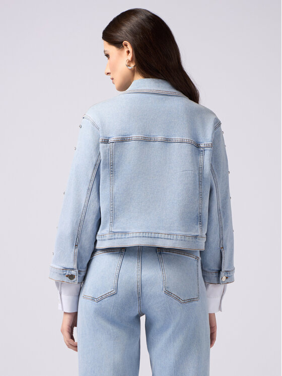 Oltre Oltre Giacca di transizione R418J000254N004 Turchese Boxy Fit