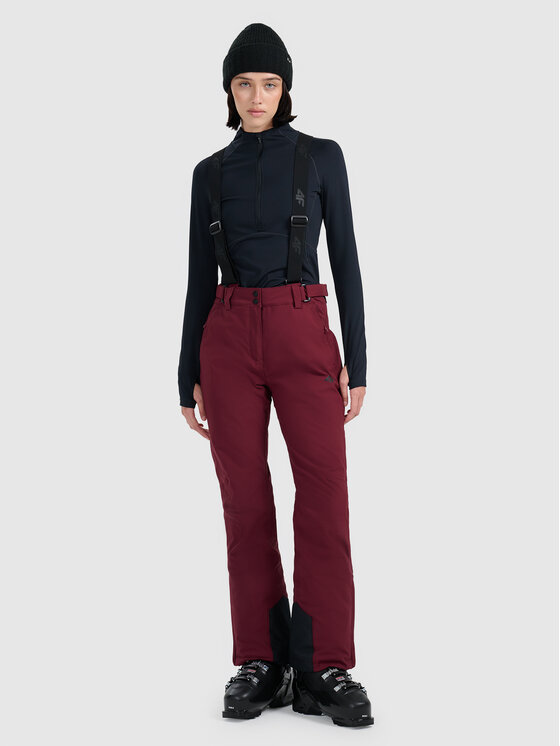 4F 4F Spodnie narciarskie SKIWEAR Bordowy Regular Fit