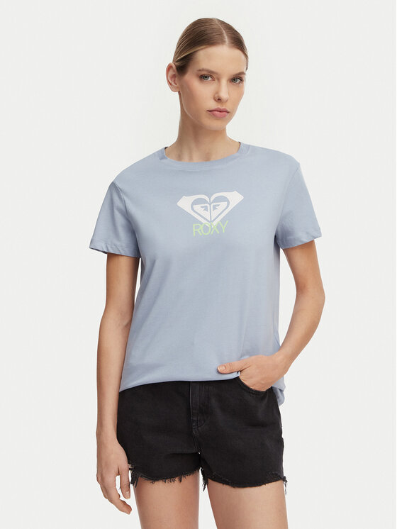 Roxy Roxy T-Shirt Ocean Road Art ERJZT06015 Himmelblau Regular Fit