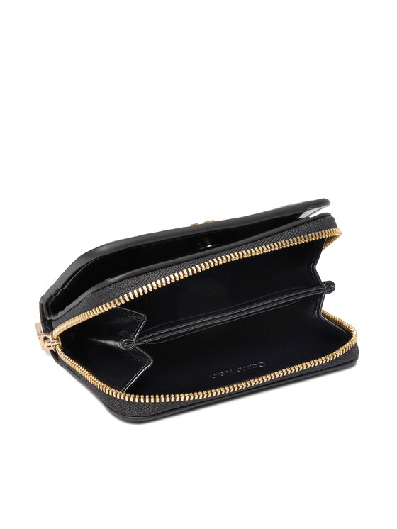 Calvin Klein Calvin Klein Малък дамски портфейл Ck Croc Medium Flap Zip Around LV04F1095G Черен