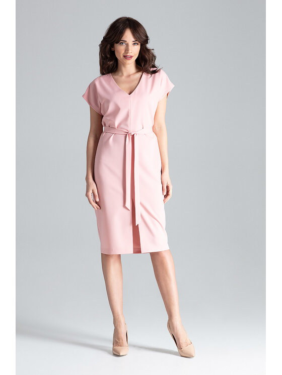 Lenitif Lenitif Sukienka L032 Różowy Regular Fit
