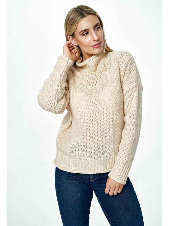FIGL FIGL Sweter M886 Beżowy Oversize