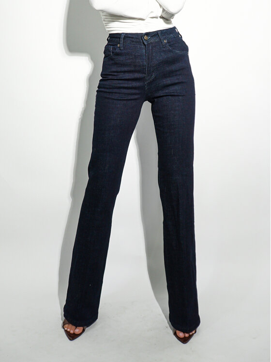 LilaLou LilaLou Jeansy Flare Niebieski Straight Leg