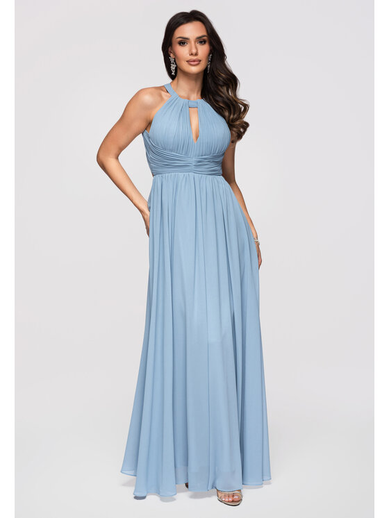 Ombre Ombre Sukienka wieczorowa LA-OM-DLR358 Niebieski Regular Fit